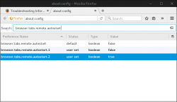 Firefox configururation (about:config)